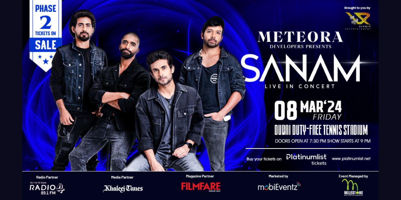 Sanam Live in Concert at Dubai Duty Free Tennis Stadium